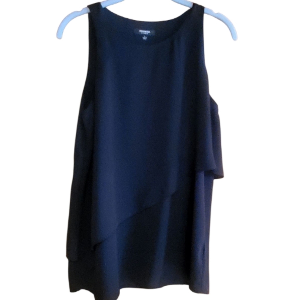 Premise Studio Black Tank Style Tiered Blouse Size Small